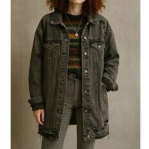 American Eagle oversized denim jacket black small